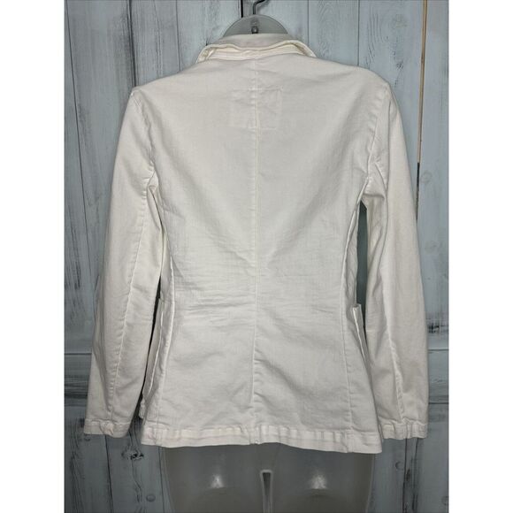 Frank‎ & Eileen Dublin Open Tailored Blazer Italian Performance Denim White XXS - Picture 7 of 16